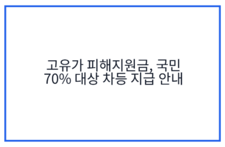 고유가 피해지원금, 국민 70% 대상 차등 지급 안내