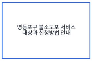 영등포구 불소도포 서비스 대상과 신청방법 안내