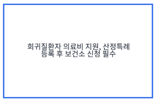 희귀질환자 의료비 지원, 산정특례 등록 후 보건소 신청 필수