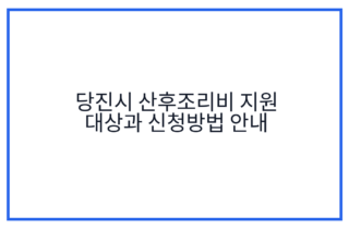 당진시 산후조리비 지원 대상과 신청방법 안내