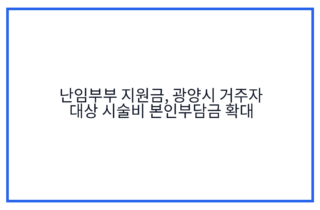 난임부부 지원금, 광양시 거주자 대상 시술비 본인부담금 확대