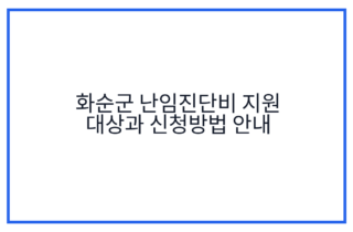 화순군 난임진단비 지원 대상과 신청방법 안내