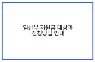 임산부 지원금 대상과 신청방법 안내