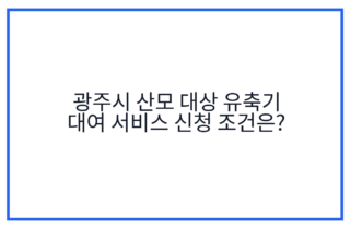광주시 산모 대상 유축기 대여 서비스 신청 조건은?