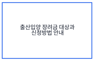 출산입양 장려금 대상과 신청방법 안내