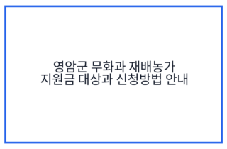 영암군 무화과 재배농가 지원금 대상과 신청방법 안내