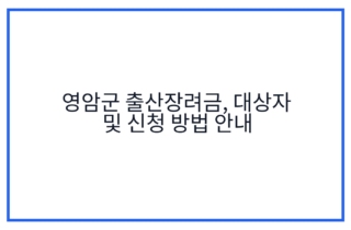 영암군 출산장려금, 대상자 및 신청 방법 안내