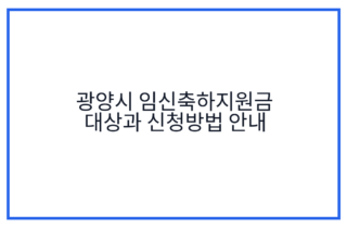 광양시 임신축하지원금 대상과 신청방법 안내