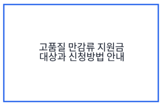 고품질 만감류 지원금 대상과 신청방법 안내