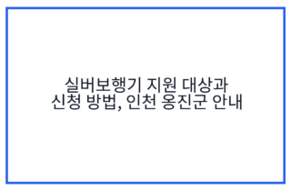 실버보행기 지원 대상과 신청 방법, 인천 옹진군 안내
