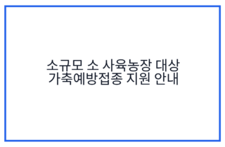 소규모 소 사육농장 대상 가축예방접종 지원 안내