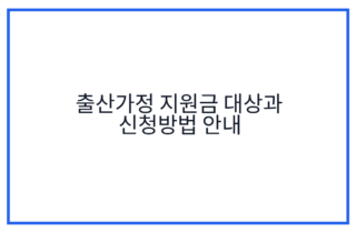 출산가정 지원금 대상과 신청방법 안내