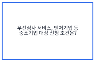 우선심사 서비스, 벤처기업 등 중소기업 대상 신청 조건은?