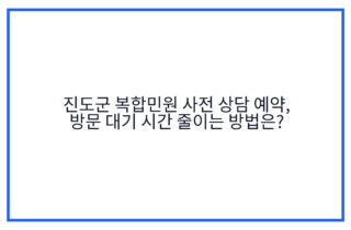 진도군 복합민원 사전 상담 예약, 방문 대기 시간 줄이는 방법은?