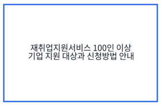 재취업지원서비스 100인 이상 기업 지원 대상과 신청방법 안내