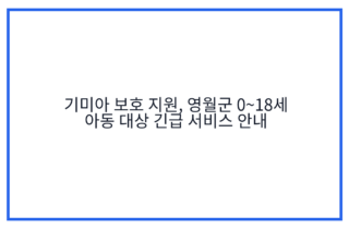 기미아 보호 지원, 영월군 0~18세 아동 대상 긴급 서비스 안내