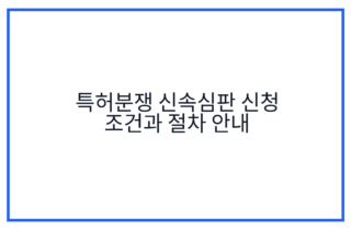 특허분쟁 신속심판 신청 조건과 절차 안내
