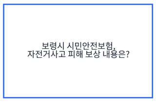 보령시 시민안전보험, 자전거사고 피해 보상 내용은?