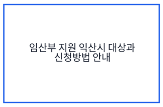 임산부 지원 익산시 대상과 신청방법 안내