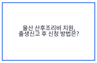 울산 산후조리비 지원, 출생신고 후 신청 방법은?