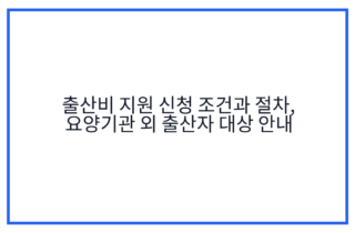 출산비 지원 신청 조건과 절차, 요양기관 외 출산자 대상 안내