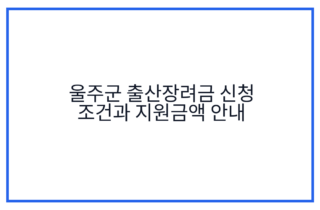 울주군 출산장려금 신청 조건과 지원금액 안내