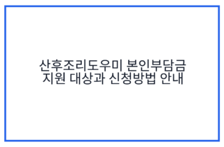 산후조리도우미 본인부담금 지원 대상과 신청방법 안내