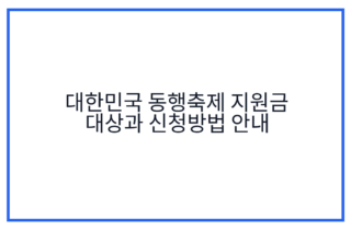 대한민국 동행축제 지원금 대상과 신청방법 안내