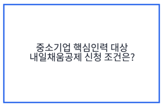 중소기업 핵심인력 대상 내일채움공제 신청 조건은?