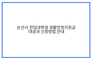 논산시 전입대학생 생활안정지원금 대상과 신청방법 안내