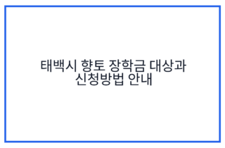 태백시 향토 장학금 대상과 신청방법 안내