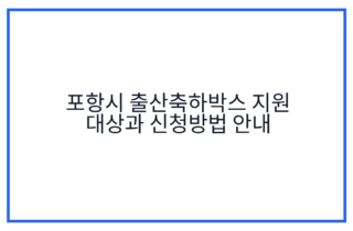 포항시 출산축하박스 지원 대상과 신청방법 안내