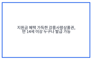 지원금 혜택 가득한 강릉사랑상품권, 만 14세 이상 누구나 발급 가능