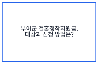 부여군 결혼정착지원금, 대상과 신청 방법은?