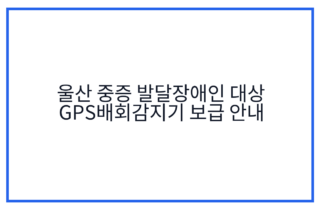 울산 중증 발달장애인 대상 GPS배회감지기 보급 안내