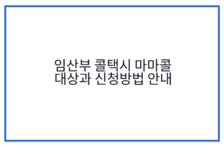 임산부 콜택시 마마콜 대상과 신청방법 안내