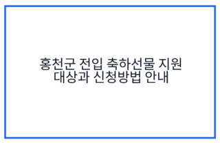 홍천군 전입 축하선물 지원 대상과 신청방법 안내