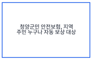 청양군민 안전보험, 지역 주민 누구나 자동 보상 대상