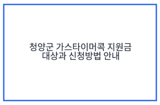 청양군 가스타이머콕 지원금 대상과 신청방법 안내