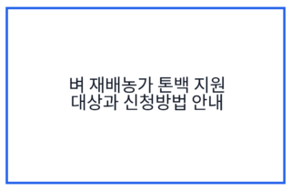 벼 재배농가 톤백 지원 대상과 신청방법 안내