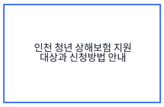 인천 청년 상해보험 지원 대상과 신청방법 안내