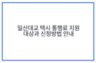 일산대교 택시 통행료 지원 대상과 신청방법 안내