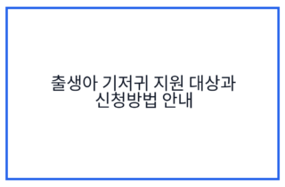 출생아 기저귀 지원 대상과 신청방법 안내