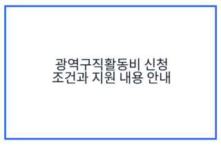광역구직활동비 신청 조건과 지원 내용 안내