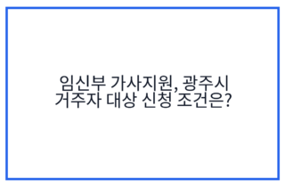 임신부 가사지원, 광주시 거주자 대상 신청 조건은?