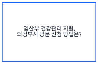 임산부 건강관리 지원, 의정부시 방문 신청 방법은?