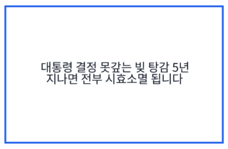 대통령 결정 못갚는 빚 탕감 5년 지나면 전부 시효소멸 됩니다