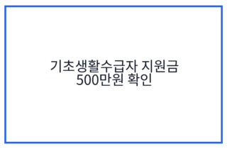 기초생활수급자 지원금 500만원 확인