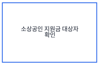 소상공인 지원금 대상자 확인