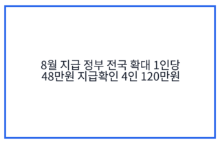 8월 지급 정부 전국 확대 1인당 48만원 지급확인 4인 120만원